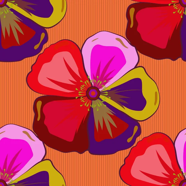 Ilustración Vector Floral Patrón Sin Costura — Archivo Imágenes Vectoriales