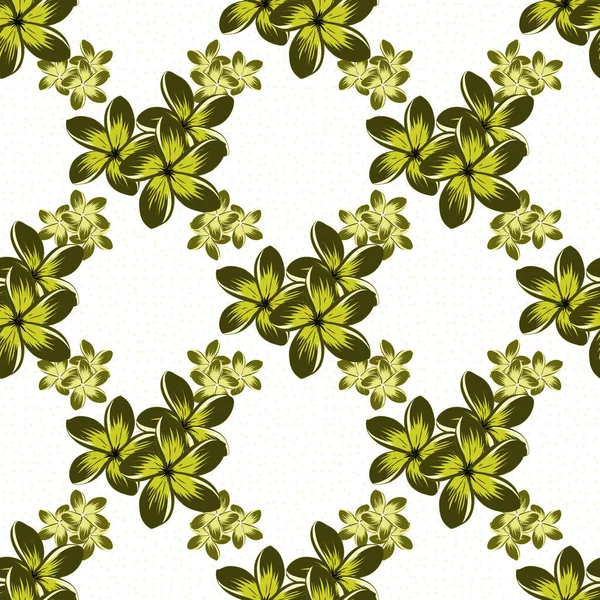 Vektorové Bezešvé Pozadí Vzor Stylizovanou Kypřič Květiny Listy Žluté Zelené — Stockový vektor