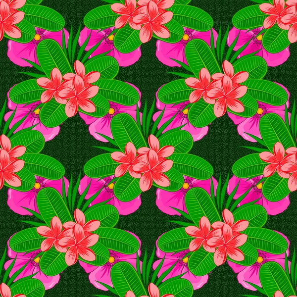 Patrón Vectores Florales Sin Costura Color — Vector de stock