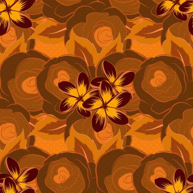 Renksiz çiçek vektör deseni 