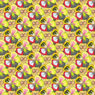 Renksiz çiçek vektör deseni 