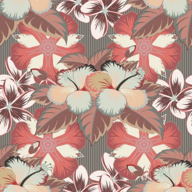 Renksiz çiçek vektör deseni 