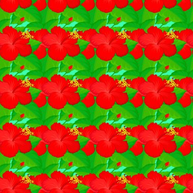 Yeşil bir arka planda vektör amfibik çiçeği kusursuz desen.