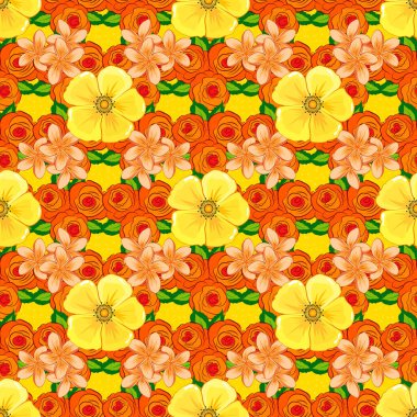 Renksiz çiçek vektör deseni 