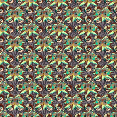 Renksiz çiçek vektör deseni 