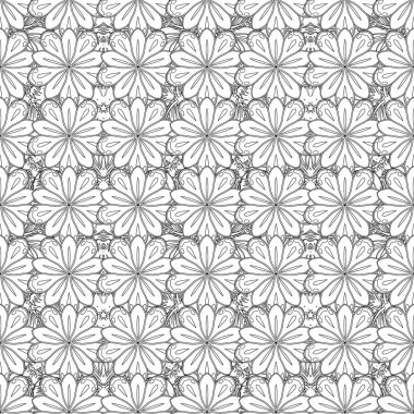 Renksiz çiçek vektör deseni 