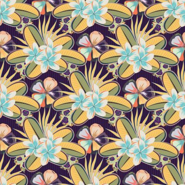 Eski bir çiçek süsü. Soyut klasik dikişsiz desen