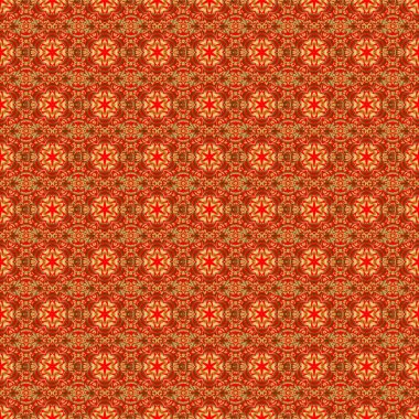 Kırmızı arka planda altın işlemeli kusursuz vintage desen. Kumaş baskısı, hatıra defteri, hediye paketi için..