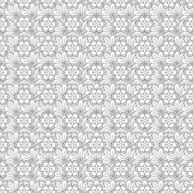 Siyah beyaz süslemeleri olan kusursuz desenler..