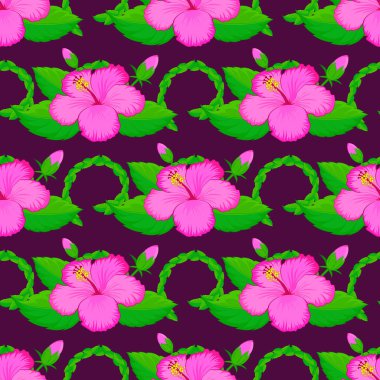 Kusursuz çiçek süsü. Kraliyet amberiyle modern amber çiçeği deseni. Mor bir arkaplanda renkli yönelim deseni.