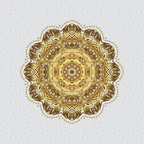 Estrella Oro Pintada Mano Con Elementos Elegantes Aislados Fondo Gris — Archivo Imágenes Vectoriales