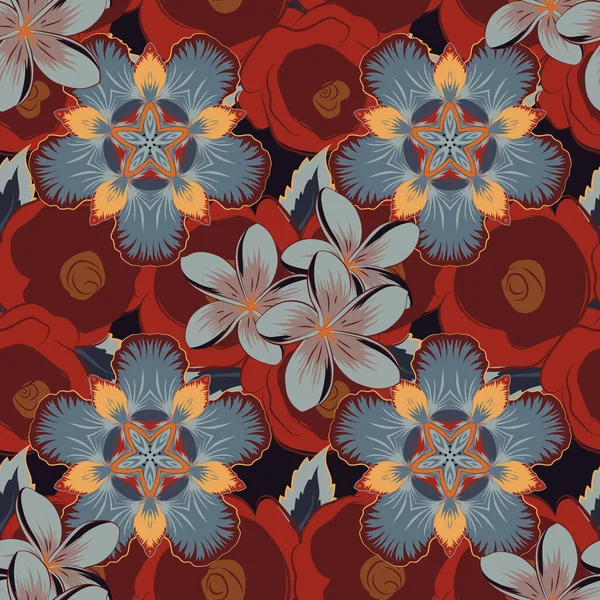 Printemps Vintage Fond Floral Belle Texture Vectorielle Modèle Sans Couture — Image vectorielle