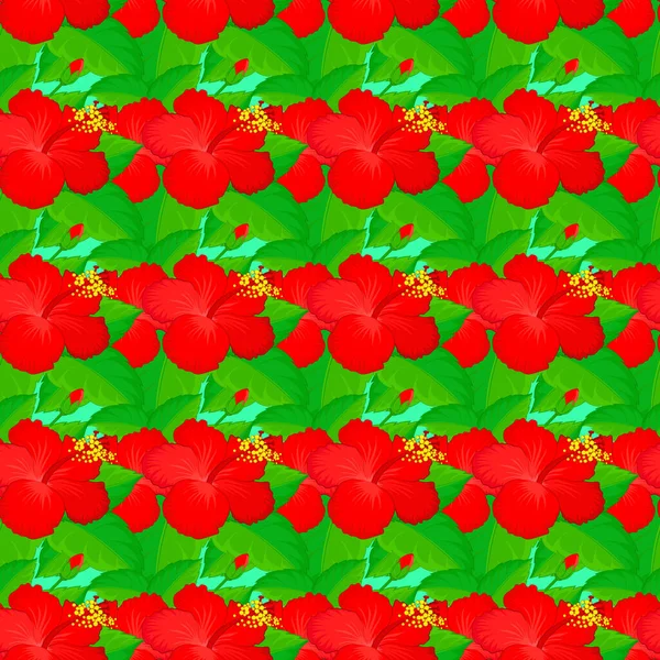 Yeşil bir arka planda vektör amfibik çiçeği kusursuz desen.