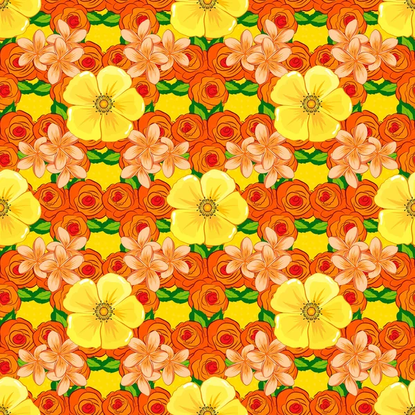 Couleur Motif Vecteur Floral Sans Couture — Image vectorielle