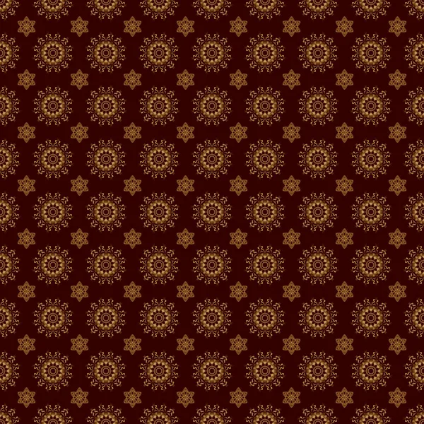 Étoile Dorée Matricielle Décorations Étoiles Grille Dorée Sur Fond Brun — Image vectorielle