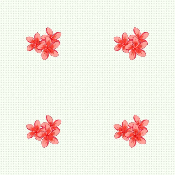 Vektor Sömlös Blommönster Med Plumeria Blommor Och Blad Rosa Orange — Stock vektor