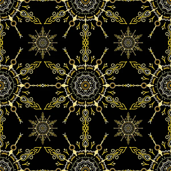 Patrón Sin Costura Damasco Vectorial Clásico Adorno Damasco Lujo Anticuado — Archivo Imágenes Vectoriales