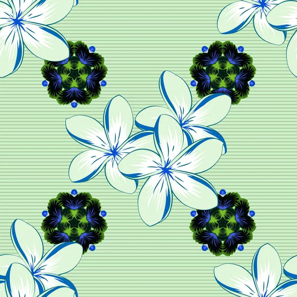 Patrón Vectores Florales Sin Costura Color — Vector de stock