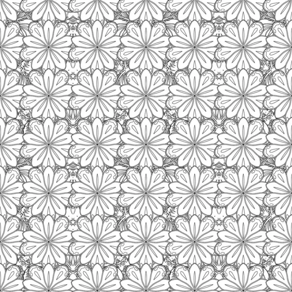 Renksiz çiçek vektör deseni 