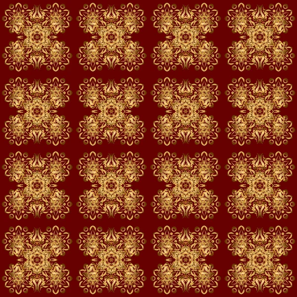 Arabisches Mandala Muster Auf Rotem Hintergrund Vintage Dekorative Ornamente Ethnische — Stockvektor