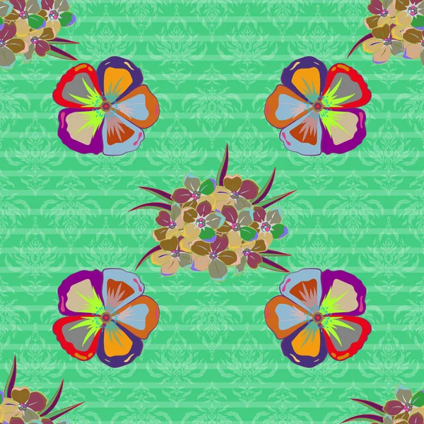 Vecteur Répétitif Profil Floral Motley Moderne Motif Floral Sans Couture — Image vectorielle