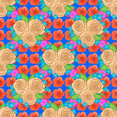 Renksiz çiçek vektör deseni çizimi