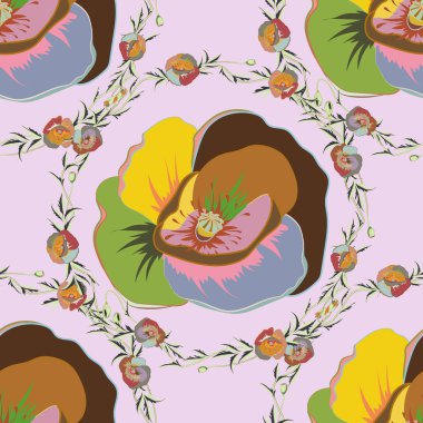 Renksiz çiçek vektör deseni 