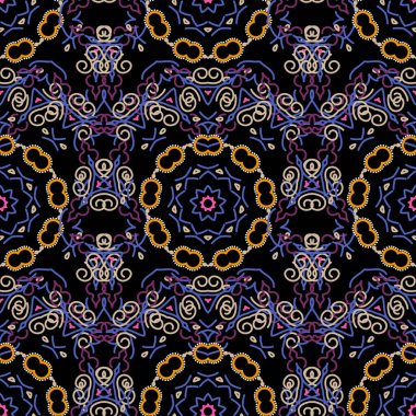 Zarif vektör damaske duvar kağıdı. Mor renklerde, klasik, dikişsiz desen. Kusursuz arkaplan.