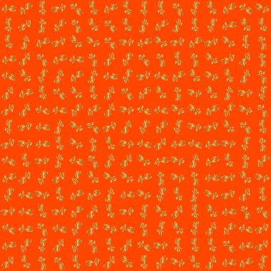 Turuncu bir arka planda vektörsüz desen. Eşkenar dörtgen ve düğümlerle Geometrik arkaplan. Vektör altın doku. Kusursuz geometrik desen. Altın arka plan. Soyut geometrik desen.