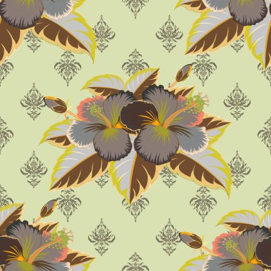 Renksiz çiçek vektör deseni 