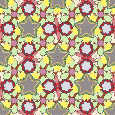 Doğu tarzında lüks bir süs. Yeşil, gri ve bej renkli şablonlar için vektör elementleri. Davetiyeler, tebrik kartları, etiketler, etiketler için dekoratif desensiz desen.