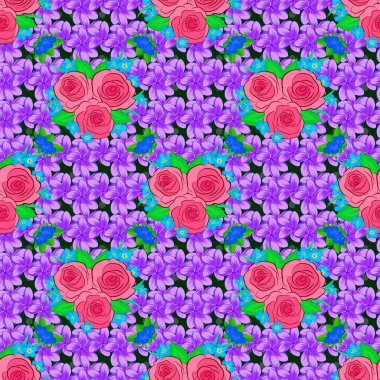 Renksiz çiçek vektör deseni 