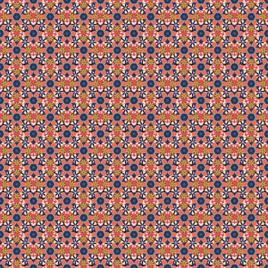 Kumaş, tekstil, menekşe, kırmızı ve pembe renkler için dekorasyon. El yapımı vektör çizimi. Vintage dikişsiz desen.