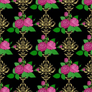 Renksiz çiçek vektör deseni 