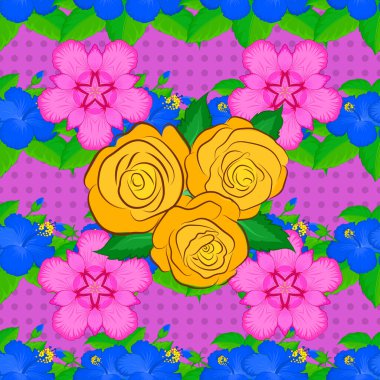 Eski bir çiçek süsü. Soyut klasik dikişsiz desen