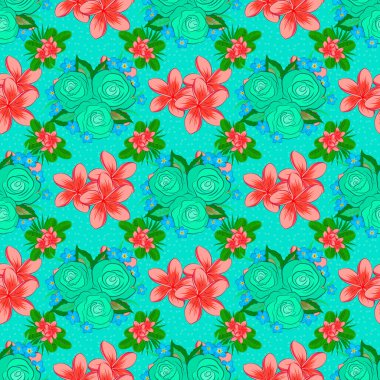 Renksiz çiçek vektör deseni 