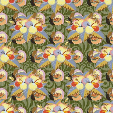 Renksiz çiçek vektör deseni 