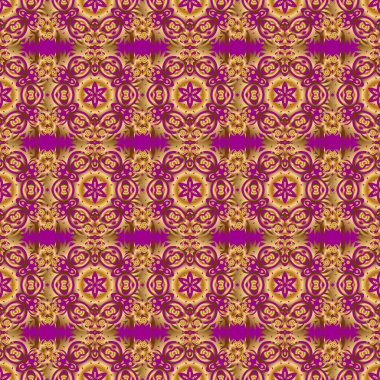 Duvar kağıtları, davetiyeler, ambalajlar için lüks süsler. Vektör çizimi. Mor bir arka planda kraliyet altın pürüzsüz desen.