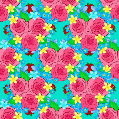 Renksiz çiçek vektör deseni 