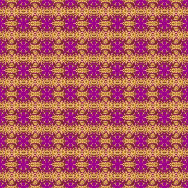 Altın pürüzsüz desen. Mor arkaplandaki altın elementlerin dokusu.