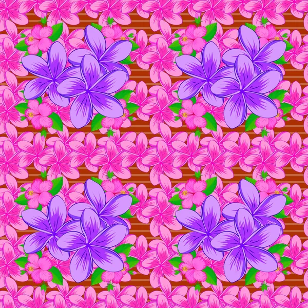 Épreuves Florales Vecteur Répétitif Patron Fleurs Plumeria Motif Floral Moderne — Image vectorielle