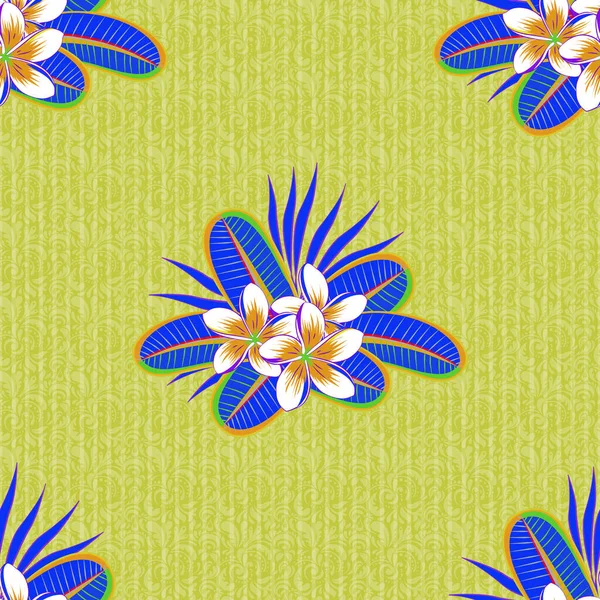 Vector Plumeria Flores Sin Costuras Patrón Patrón Floral Sin Costuras — Vector de stock