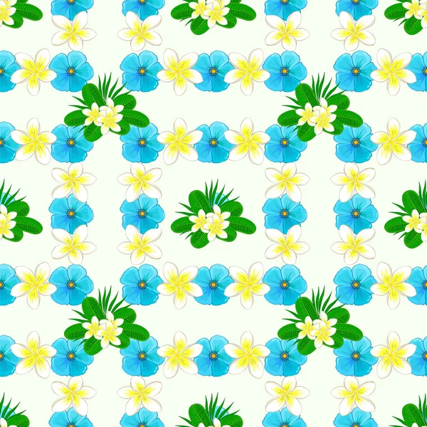 Ilustración Vectores Modelo Floral Sin Costuras Fondo Beige Con Flores — Vector de stock