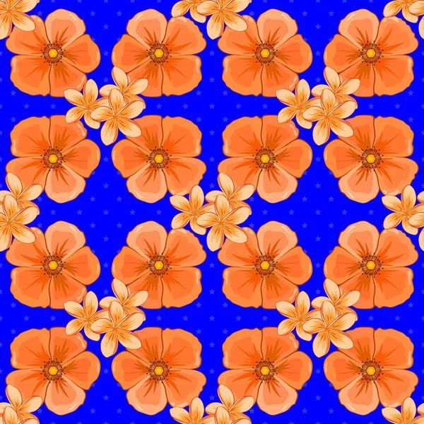 Abstraktní Vektorové Pozadí Květinové Bezešvé Vzor Kvetoucím Kosmu Květiny Listy — Stockový vektor