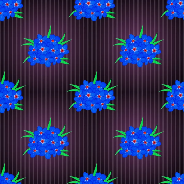Vector Forget Fleurs Motif Transparent Dessin Floral Homogène Bleu Brun — Image vectorielle