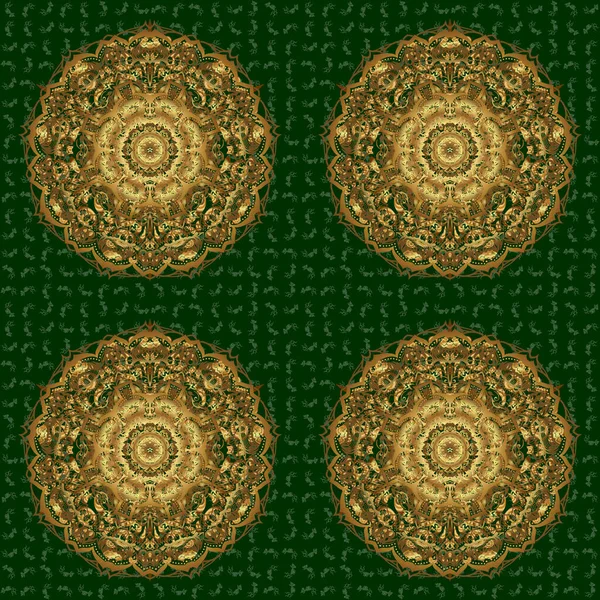 Raster Abstrato Estilizado Mandala Dourada Intricate Golden Arabesque Com Fundo —  Vetores de Stock