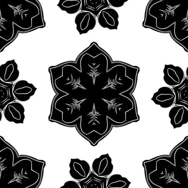 Damas Papier Peint Élégant Design Vintage Couleurs Noires Motif Vectoriel — Image vectorielle