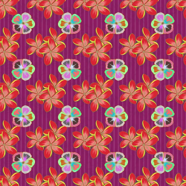 Romantischer Hintergrund Für Webseiten Hochzeitseinladungen Textilien Tapeten Nahtloses Aquarell Blumenmuster — Stockvektor