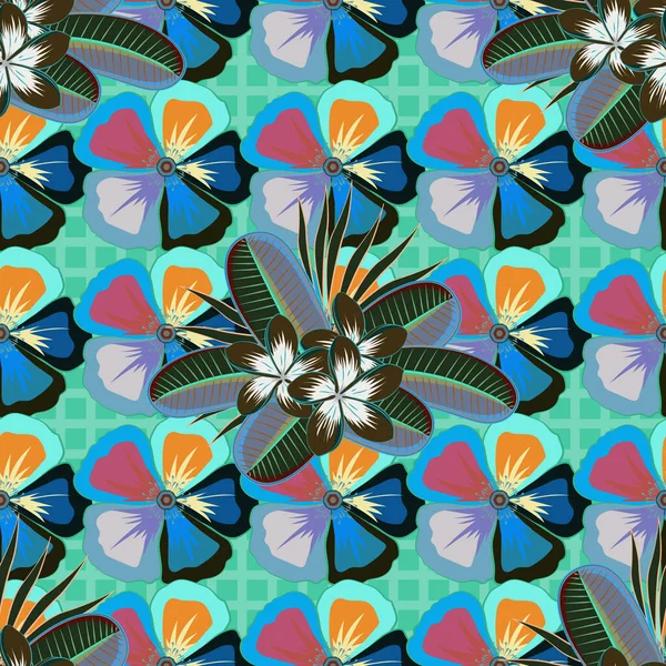 Couleur Motif Vecteur Floral Sans Couture — Image vectorielle