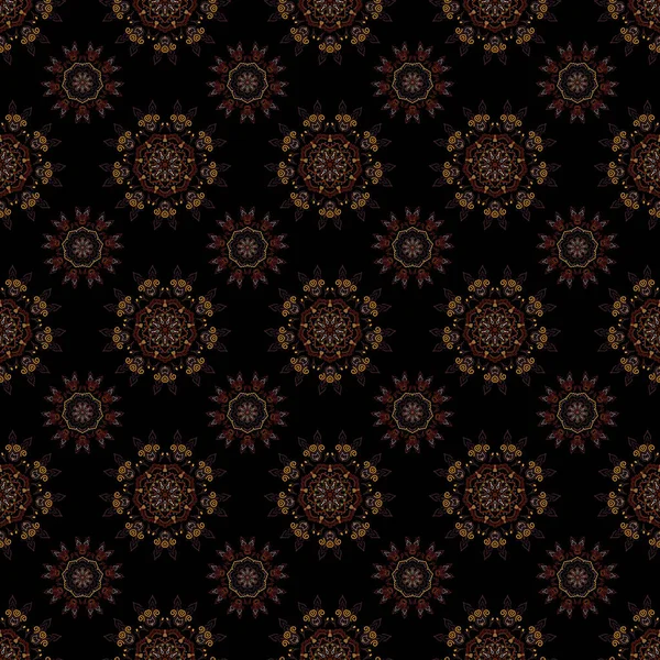 Ornement Floral Abstrait Gris Violet Marron Motif Vectoriel Sans Couture — Image vectorielle